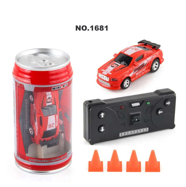 RC Cars, Mini Soda Can size, Pocket Car Toy with LED Lights