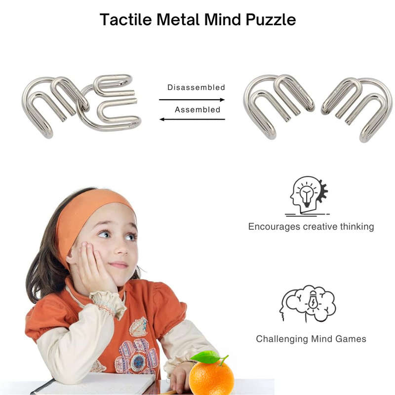 3D Metal Brain Puzzles Challenge - Set of 8 (3 skill levels) - Riddles