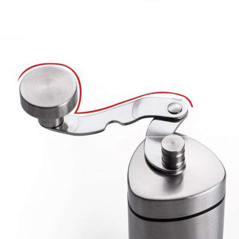 Manual stainless steel Coffee Grinder With An Adjustable Grind and foldable handle