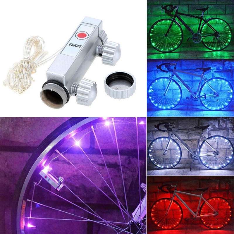Bike Wheel LED Lights 2 Pack For Night Riding - Battery Operated & Included - Assorted Colours