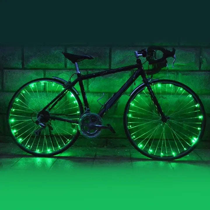 Bike Wheel LED Lights 2 Pack For Night Riding - Battery Operated & Included - Assorted Colours