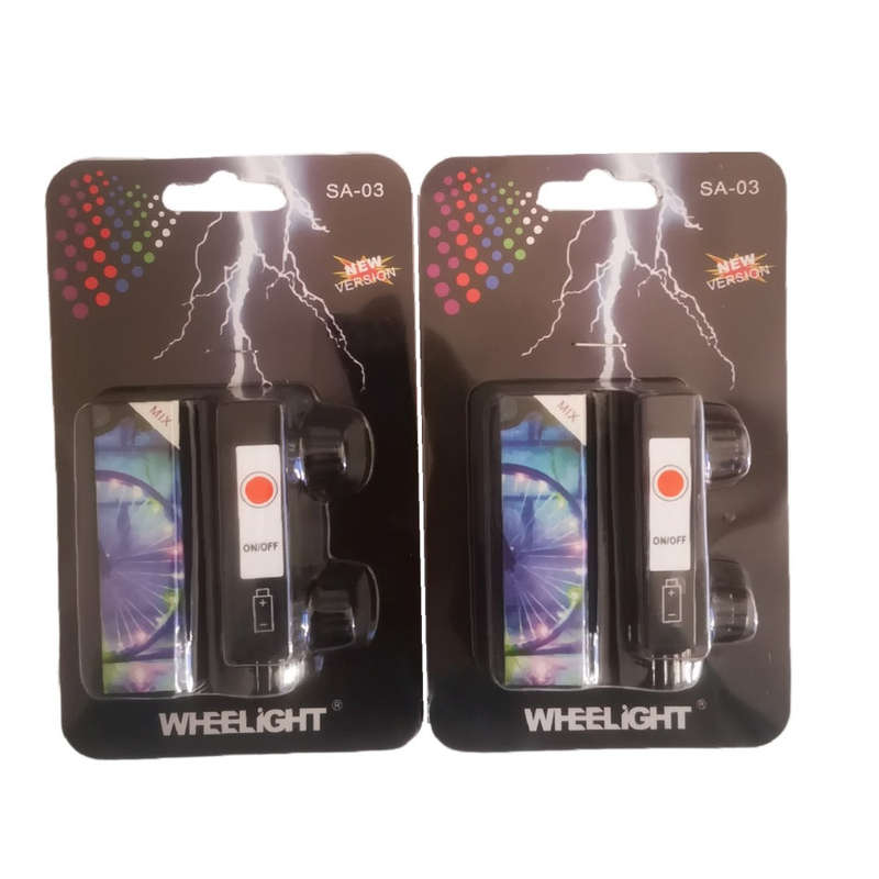 Bike Wheel LED Lights 2 Pack For Night Riding - Battery Operated & Included - Assorted Colours