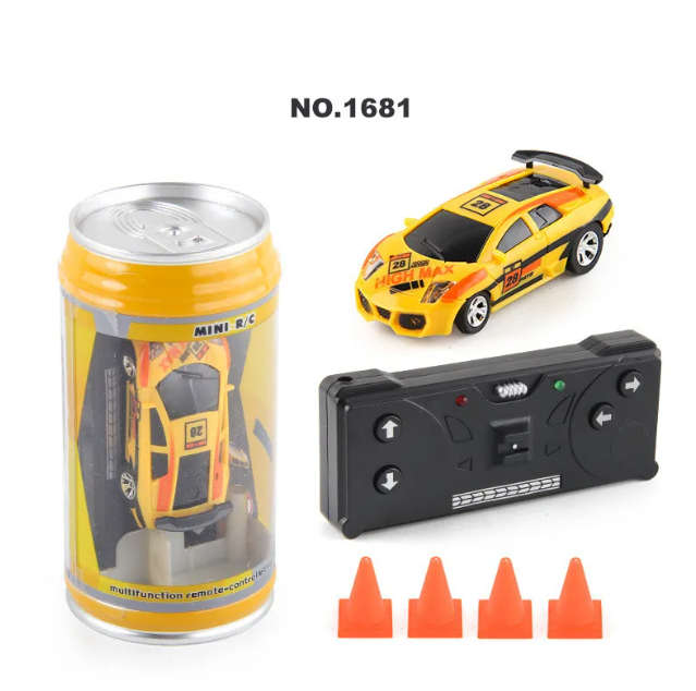 RC Cars, Mini Soda Can size, Pocket Car Toy with LED Lights