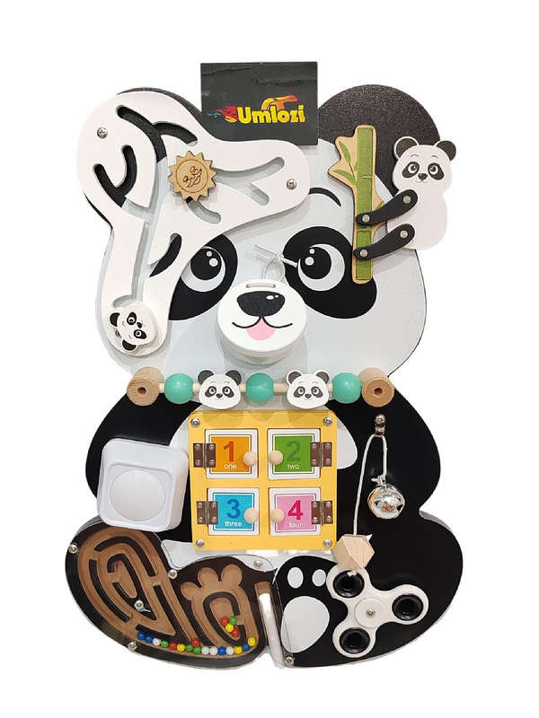 Sensory Busy Board 9 in 1 - Panda Design
