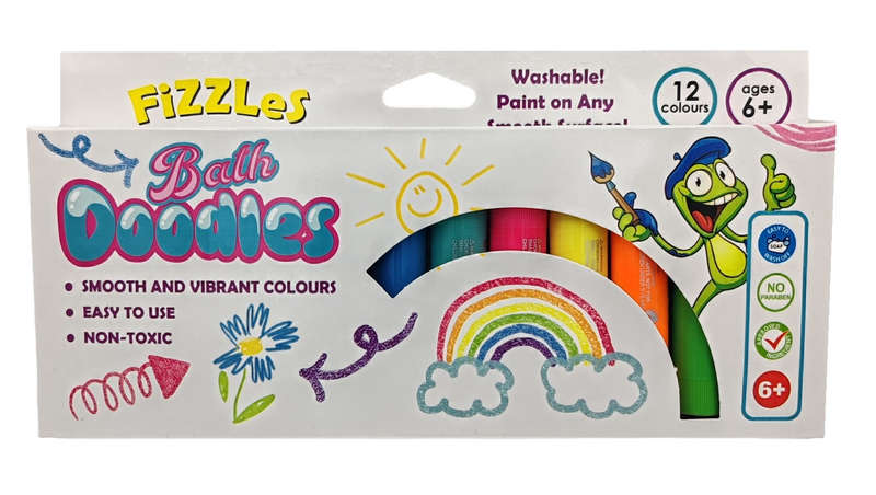 Fizzles Bath Doodles - Bath Paint - 12 Vibrant Colours