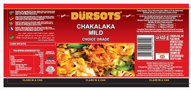 Dursots Chakalaka Mild 12 x 410g