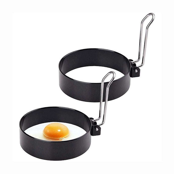 Stainless Steel Egg Rings - 2 Pack - Foldable