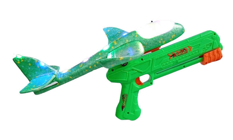Airplane Foam Glider & Gun Launcher - 2 Flight Modes