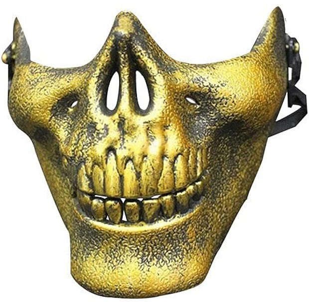 Half Skeleton Face Dress Up Mask For Adults - Halloween