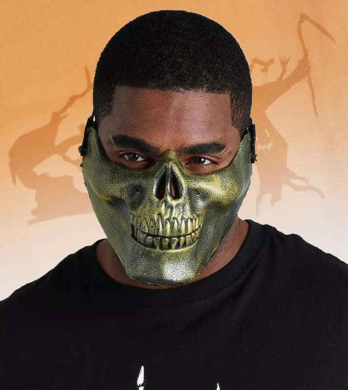 Half Skeleton Face Dress Up Mask For Adults - Halloween