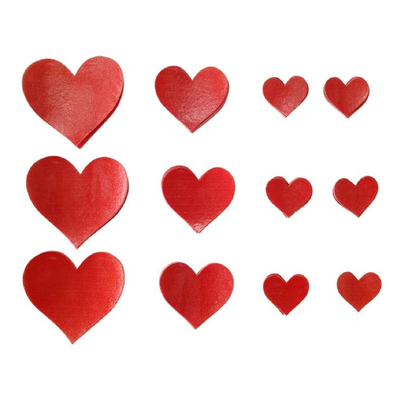Edible Rice Paper Red Heart Decorations 270pc - Baking, Functions & Events