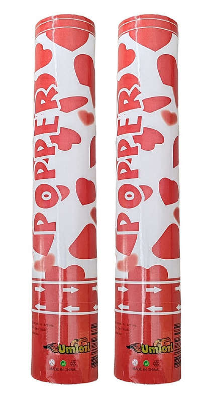 Party Popper - Heart Confetti - 2 Pack