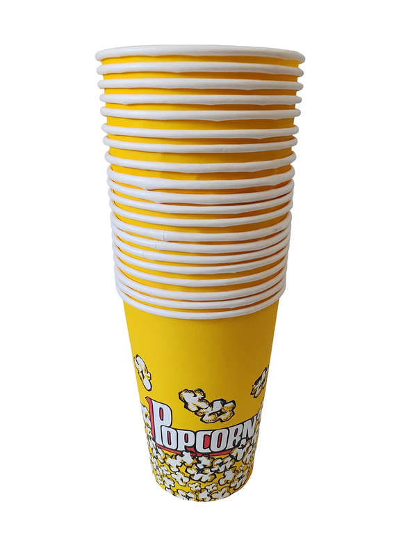 Popcorn Disposable Tubs - Pack of 40 - 16cm tall