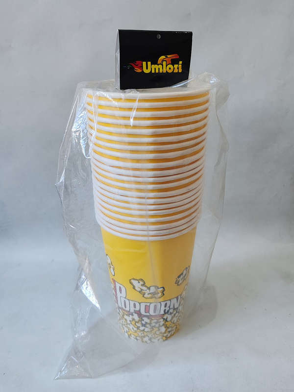 Popcorn Disposable Tubs - Pack of 40 - 16cm tall