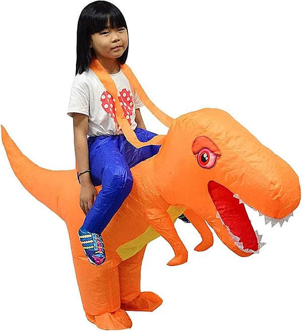 Riding A Dinosaur Suit With Automatic Battery Air Inflator