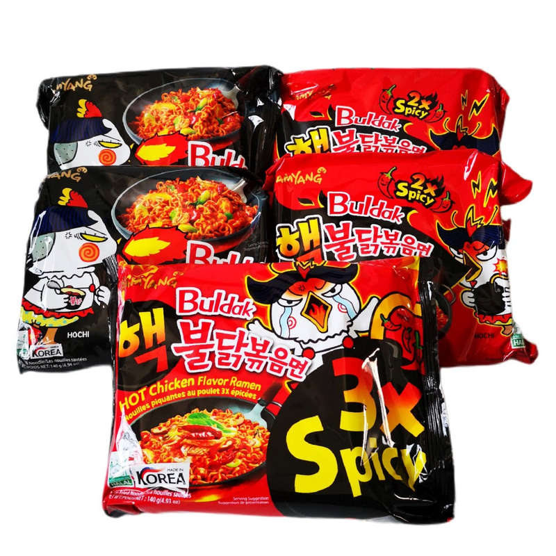 Samyang Hot Chicken Noodle Original, Double Hot & Triple Hot Flavour Combo