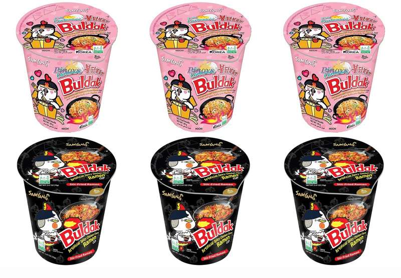 Samyang Spicy Ramen Noodle Cups 80g - 6 Pack