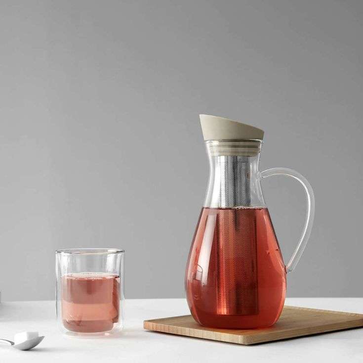 Infusion Iced Tea Carafe in Borosilicate Glass, with Silicone and Stainless Steel Lid