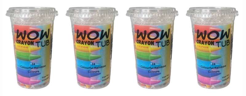24 Crayons Set & Collectors Toy 4 Pack - WowTub Crayon Edition