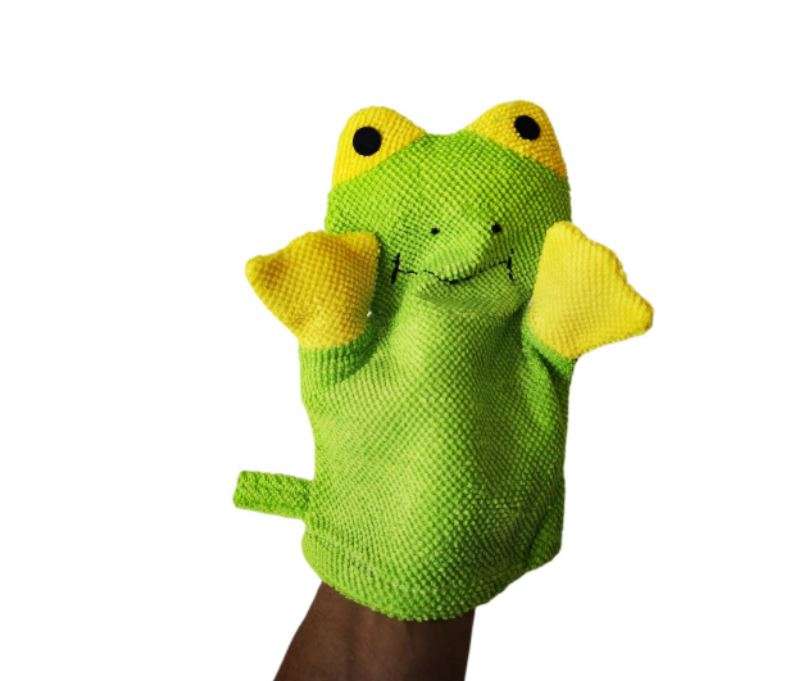 Kids Puppet Bath Cloth Set (2) - Frog theme