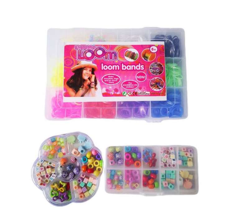 Loom Bands & Beads Activity 1200 pc Set - Jewelry DIY Activity Set