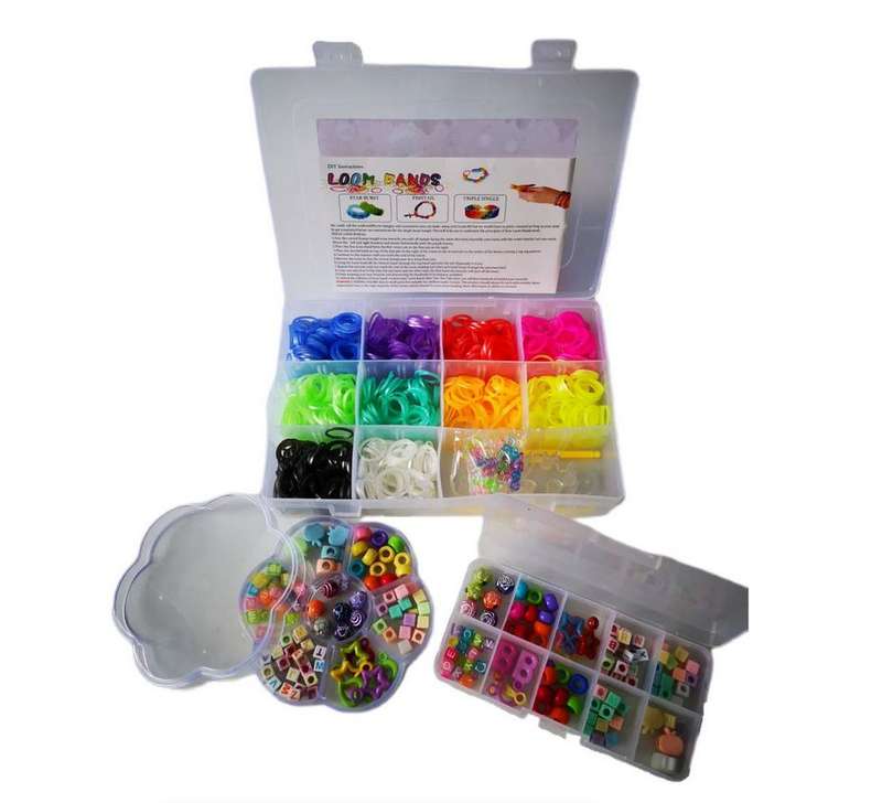 Loom Bands & Beads Activity 1200 pc Set - Jewelry DIY Activity Set