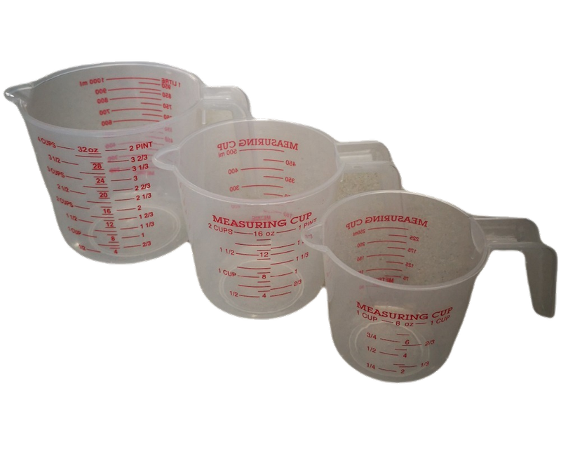 Measuring Jug Set of 3 - Transparent Plastic