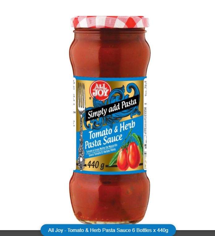 All Joy - Pasta Sauces 6 Packs x 440g