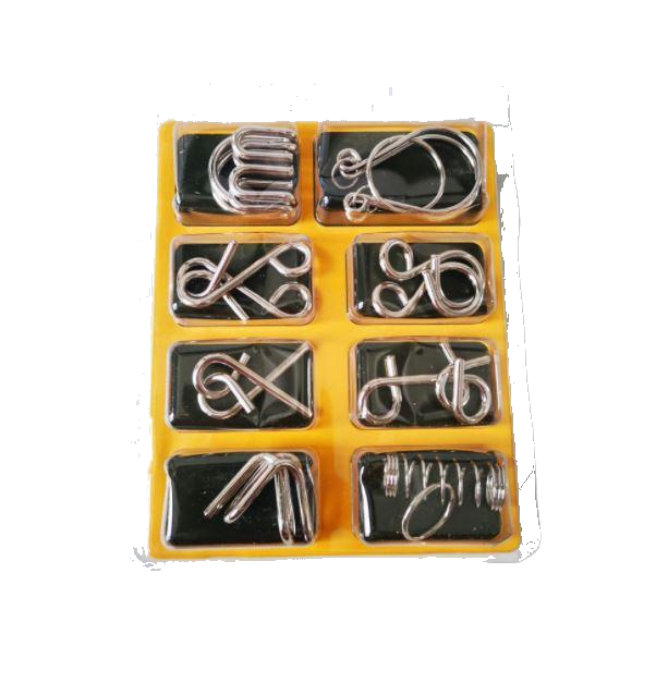 3D Metal Brain Puzzles Challenge - Set of 8 (3 skill levels) - Riddles