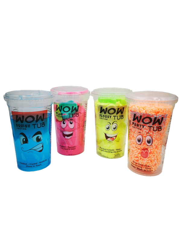 WowTub 4 Mix Collection - (1 xtub slime, 1 x kinetic sand, 1 x floam and 1 x flossy)