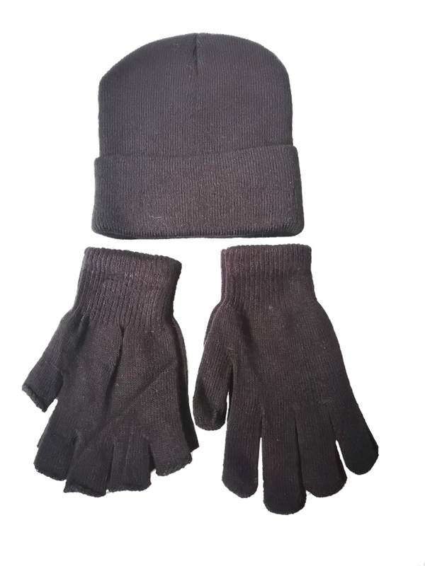 Gloves , Fingerless Gloves and Beanie Set