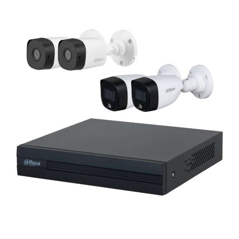 Dahua 4-ch Penta-brid 1080N DVR with 2x IR and 2x Full-Colour 2MP 3.6mm Bullet Camera Kit DH-KIT/...