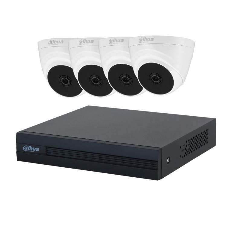 Dahua 4-ch Penta-brid 1080N DVR with 4x 2MP 3.6mm HDCVI Eyeball Camera Kit DH-KIT/XVR1B04-I/4-T1A...