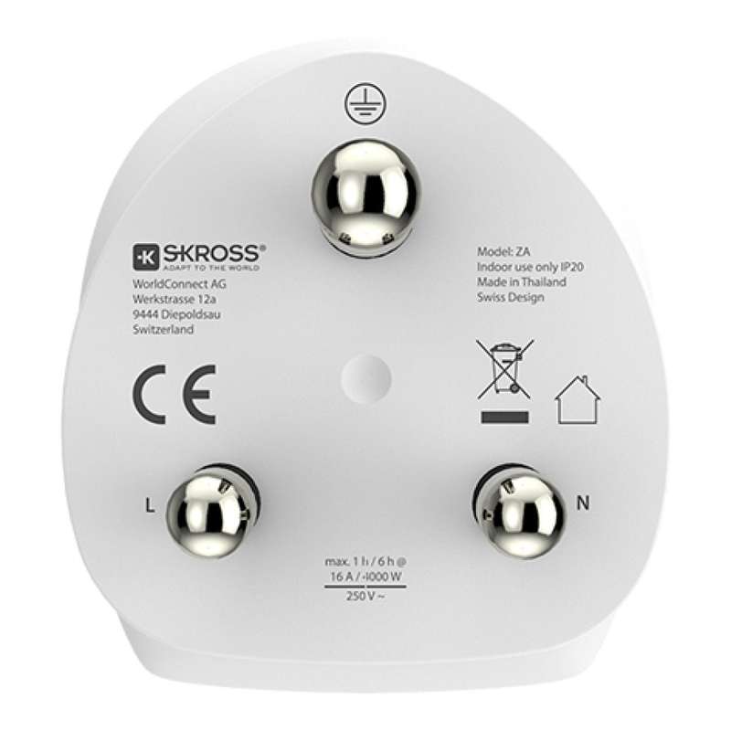Skross Combo World to South Africa Adapter Plug 1.500202-E