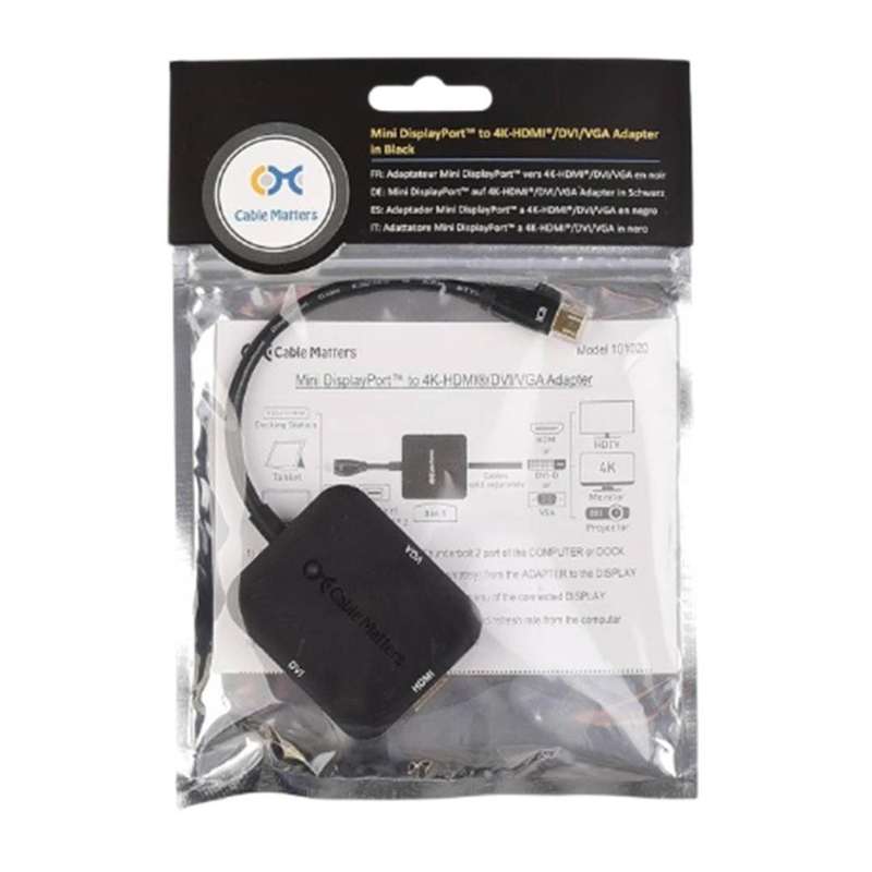 Cable Matters 3-in-1 Mini DisplayPort Adapter 101020-BLACK