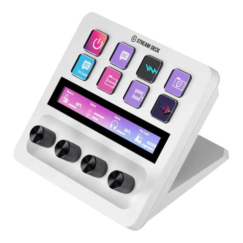 Elgato Stream Deck plus 8-Key LCD USB Studio Controller Keyboard - White 10GBD9911