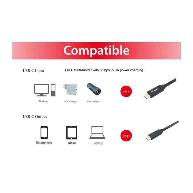 Equip USB-C Male to USB-C Male 2m Charging Cable 128347