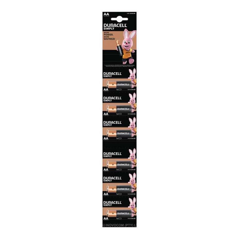 Duracell AA LR6 Simply Hanging Battery Display Card 6x1 Strip 132634