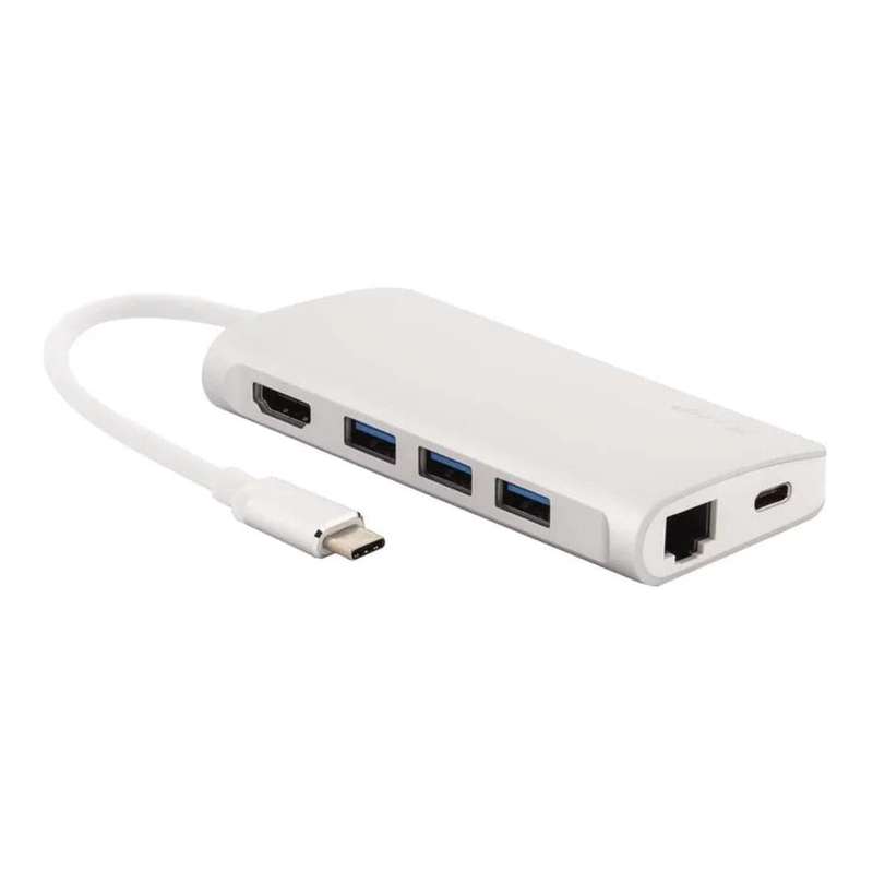 LMP Mini 8-in-1 Type-C Ethernet Hub Silver 14368