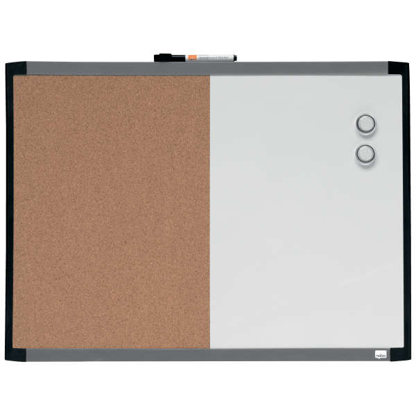 Nobo Small Magnetic Whiteboard and Cork Notice Board 585x430mm