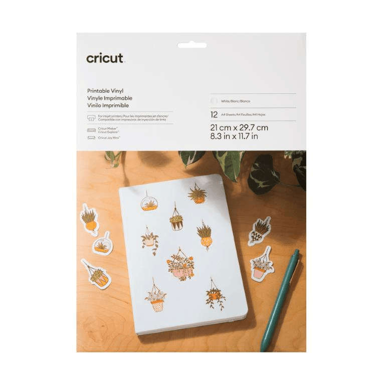 Cricut Printable Vinyl Sheets 21x30cm 12-sheet White 2010362