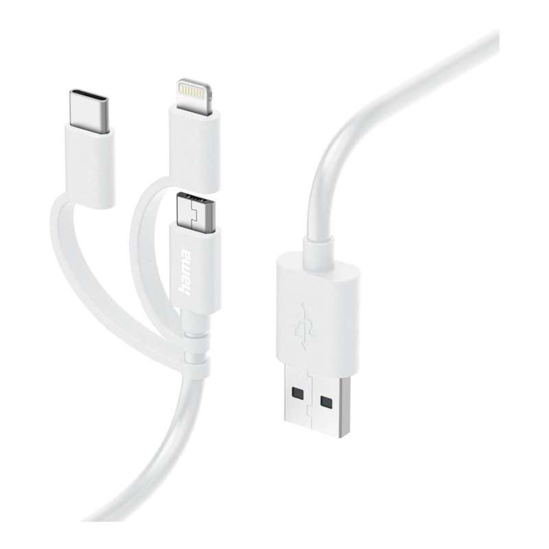 Hama 3-in-1 Multi Charging Cable White 201535