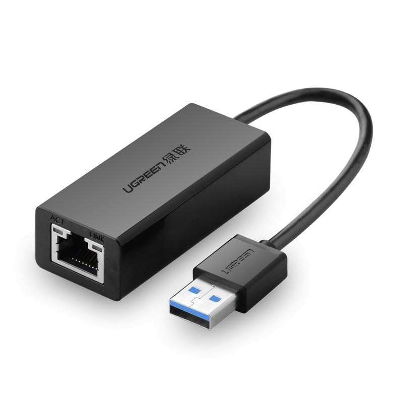 Ugreen USB-A Male to RJ45 Gigabit Ethernet Female Adapter Black 20256