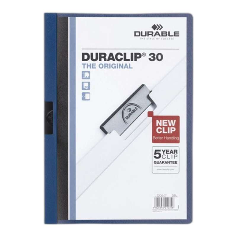 Durable DURACLIP A4 30-sheet Clip File Folder 25-pack Dark Blue 220007