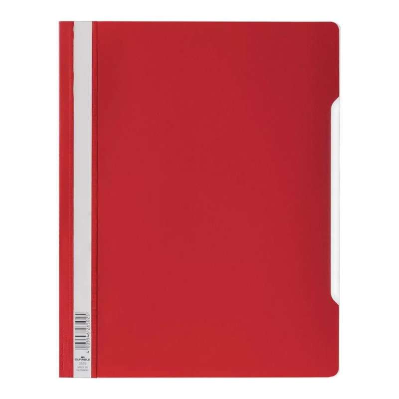 Durable Clear View A4 Project Folder Document File 50-pack Red 257303