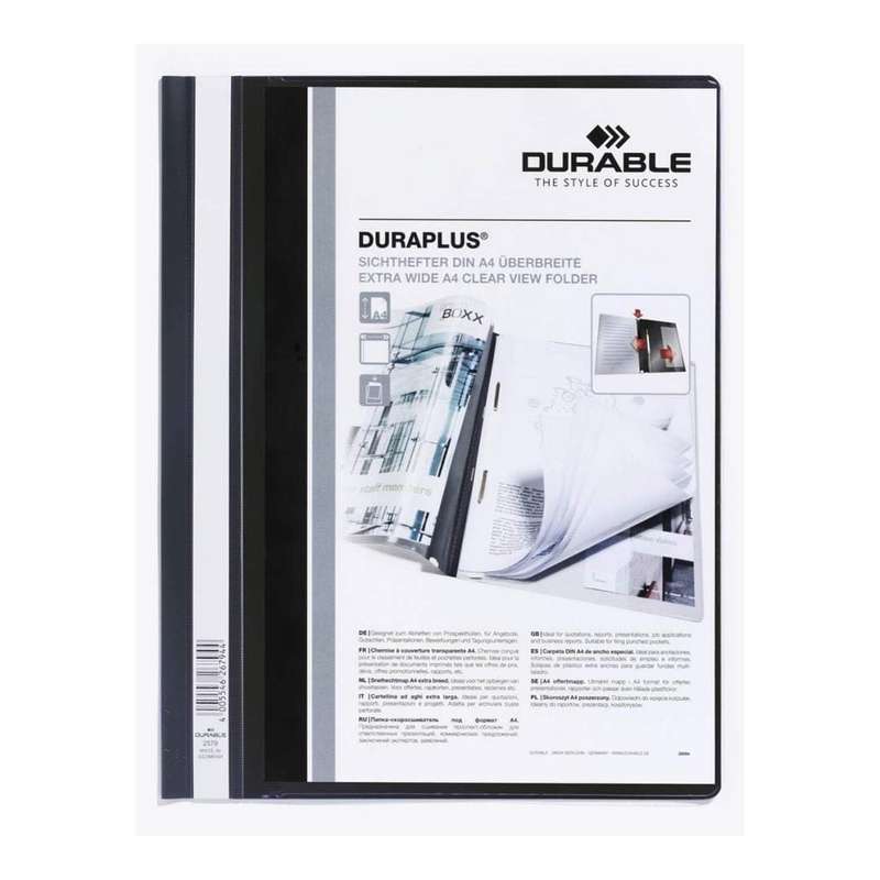 Durable DURAPLUS A4 Project Presentation File 25-pack Black 257901