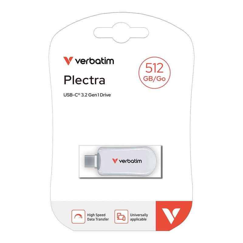 Verbatim Plectra 512GB USB-C Flash Drive - White 30231