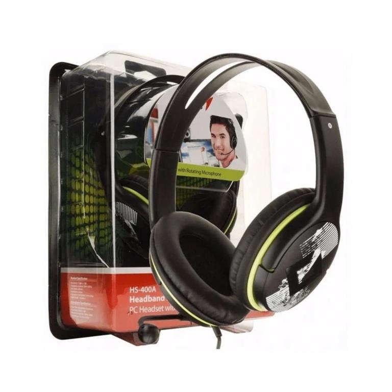 Genius HS-400A 3.5mm Wired Headset with Mic Black and Green 31710169100