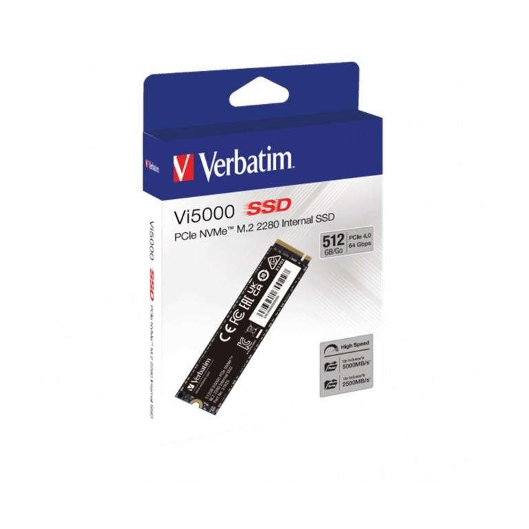 Verbatim Vi5000 512GB M.2 2280 PCIe Gen 4x4 NVMe Internal SSD 31825
