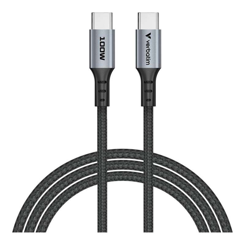 Verbatim 1.2m USB-C to USB-C 100W Sync and Charge Cable Black 31846